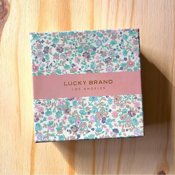 Lucky Brand Gold Tone Hoop Earrings Matte Finish Lightweight 2” NWT - Picture 7 of 8